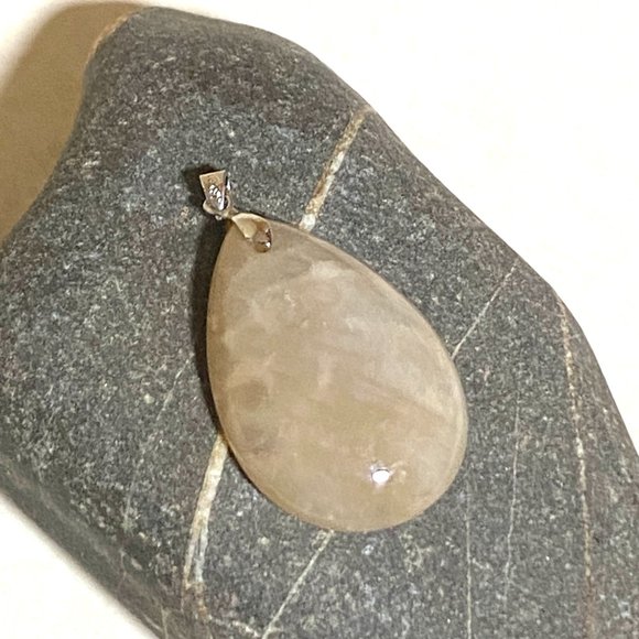 Natural Agate Pendant, Large Genuine Gemstone Water Drop Pendant - Picture 3 of 11